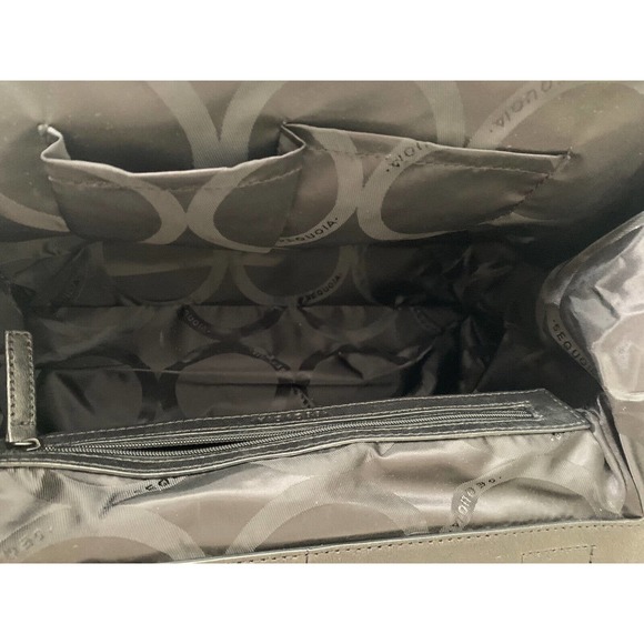 SEQUOIA Marbled Brown Faux Leather Clamshell Shoulder Bag Purse Handbag Large - Picture 12 of 12